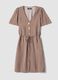 Brown striped viscose-blend shirt dress_4