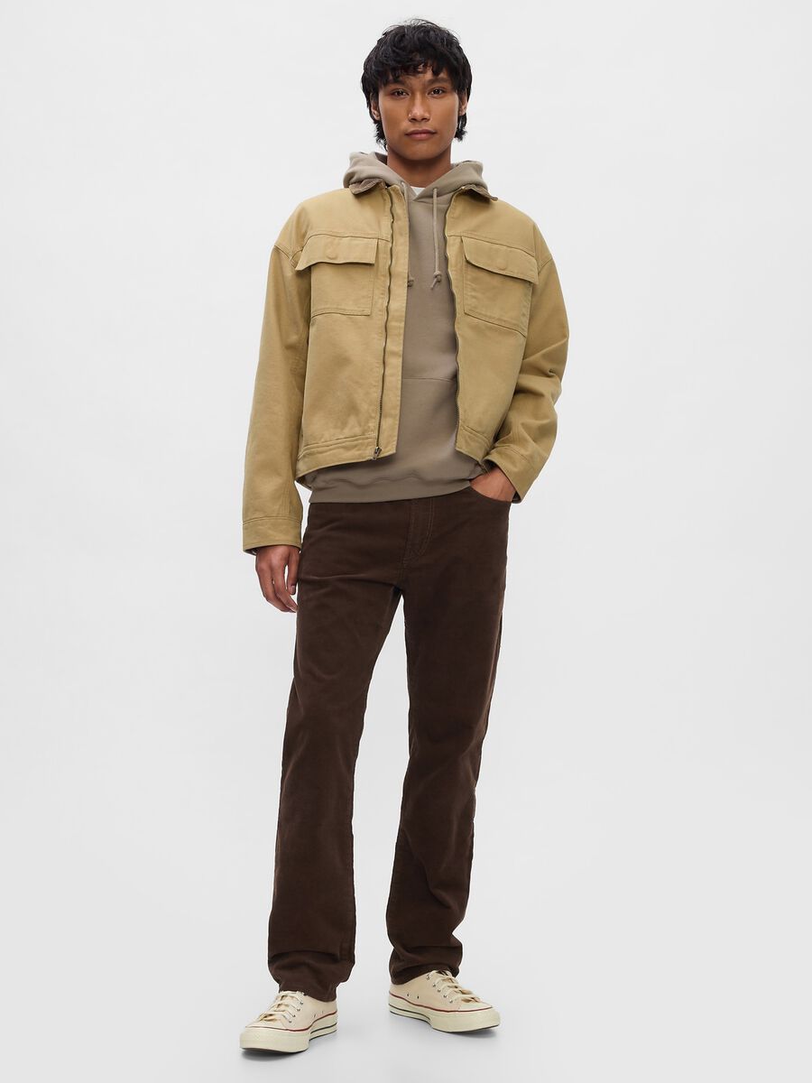 Straight-fit trousers in stretch corduroy_0