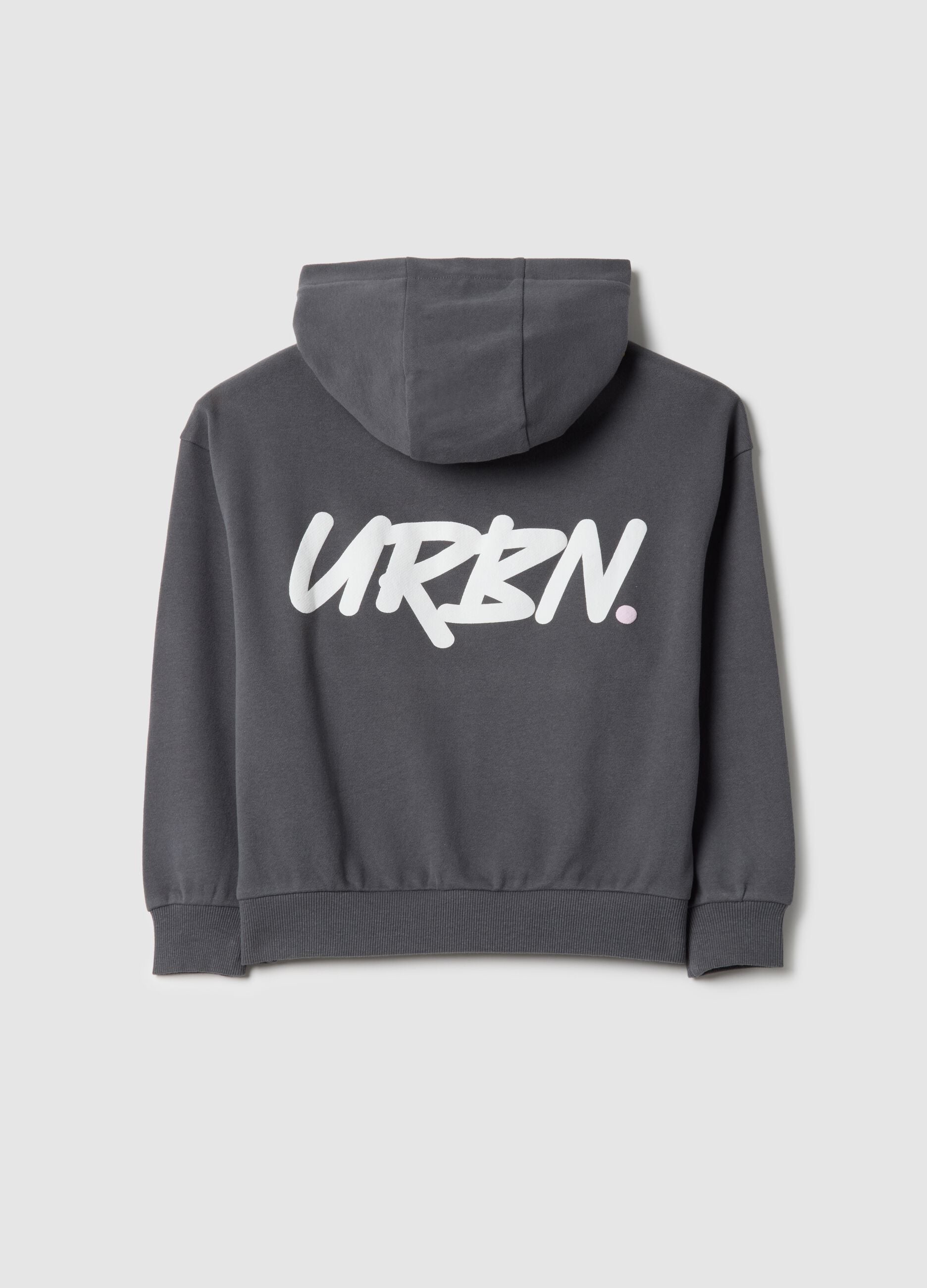 Grey pure cotton hoodie for girls regular fit