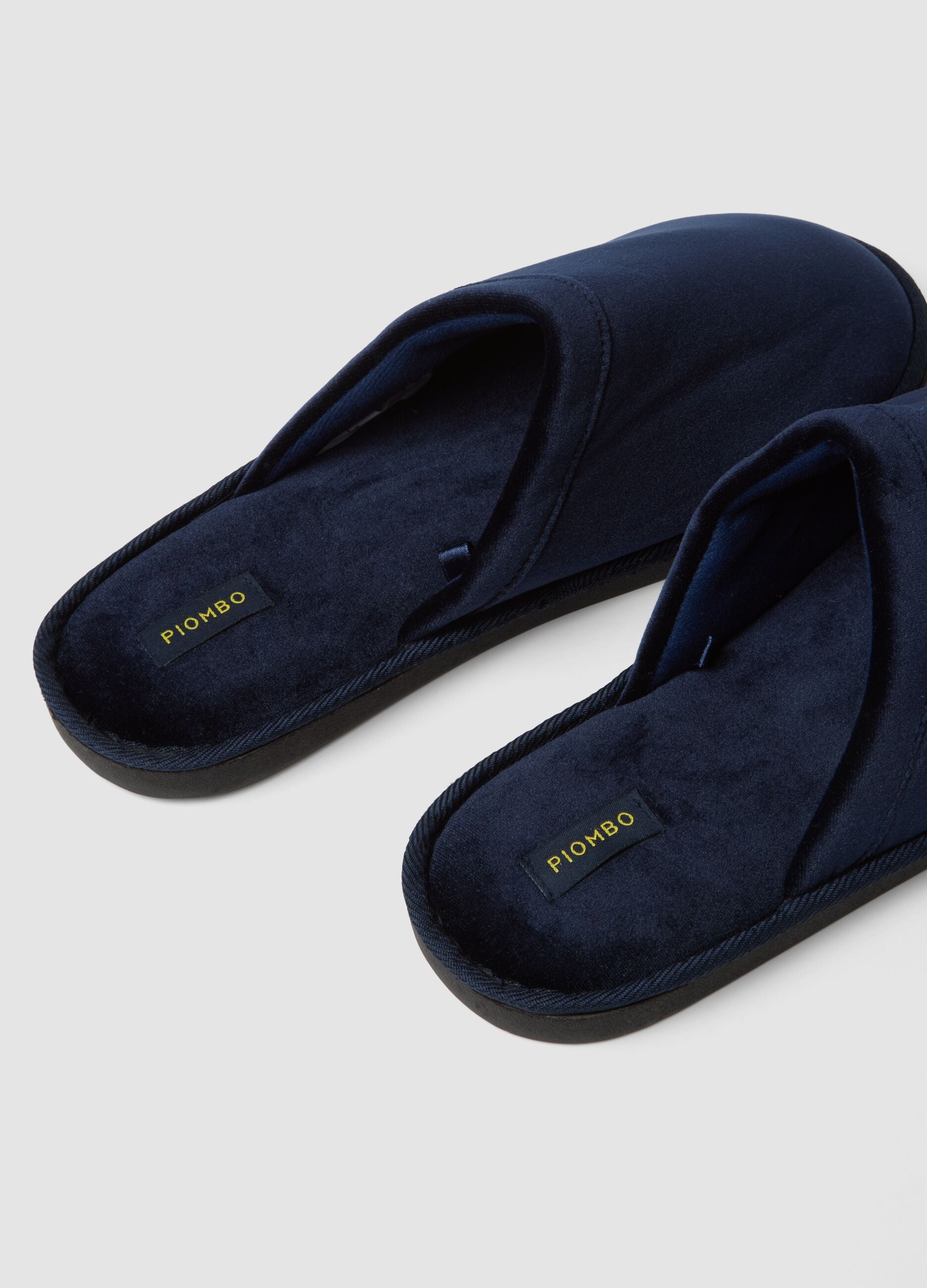 Padded blue slippers for home