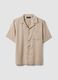 Beige pure-viscose shirt with bowling collar_4