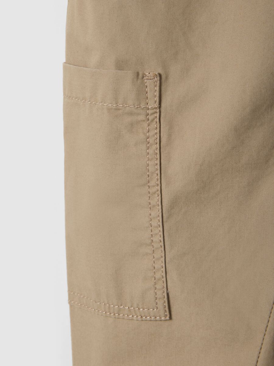 Pantaloni cargo in puro cotone beige da bimbo regular fit_3