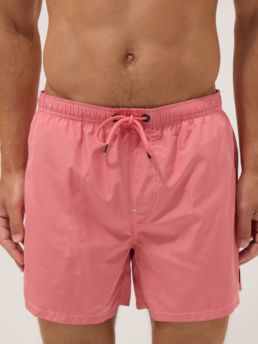 Pink swim shorts with elasticated waist_2