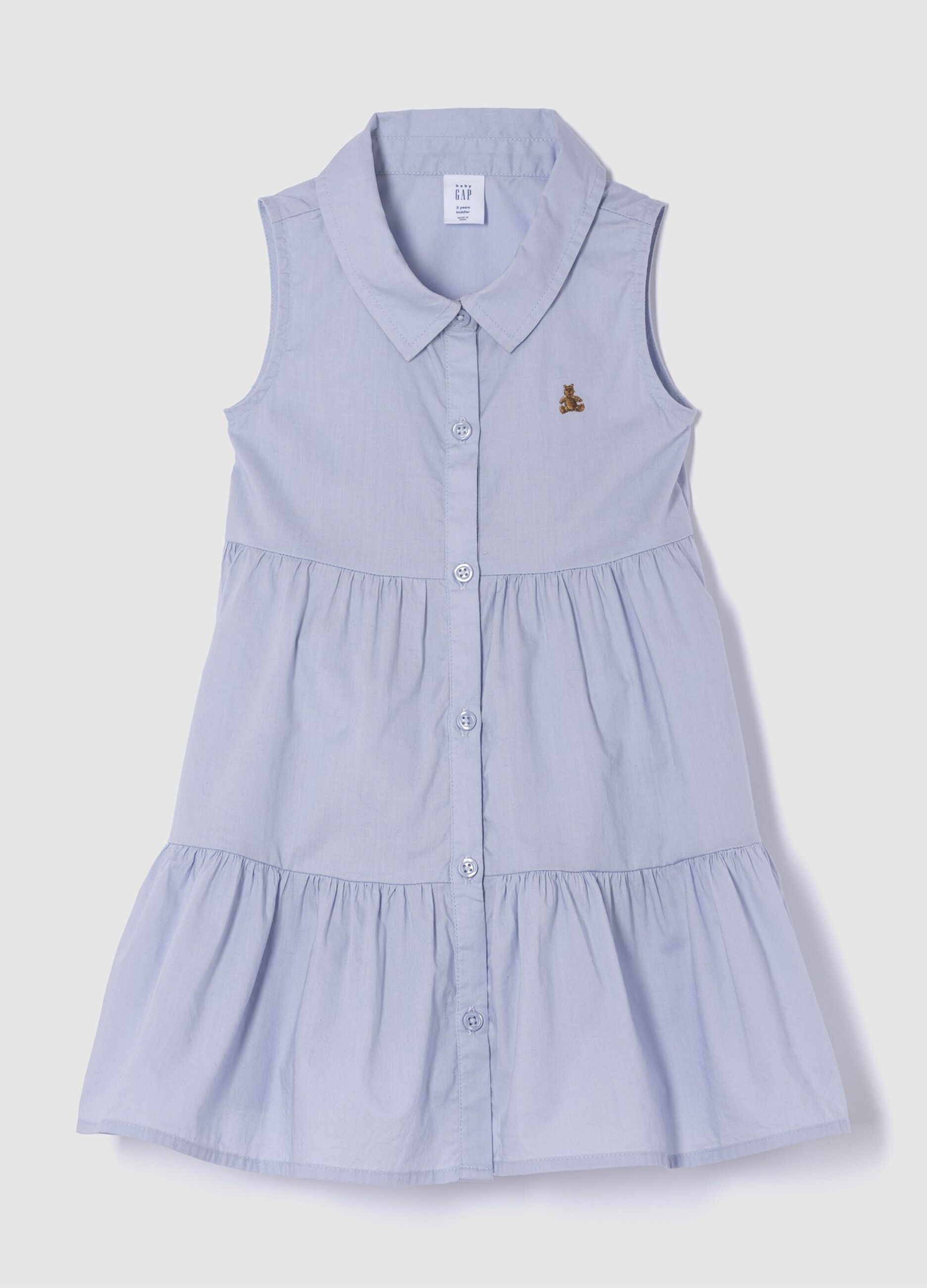 Blue tiered dress in cotton