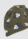 Green stretchy organic cotton hat with Mickey print for baby boy_2