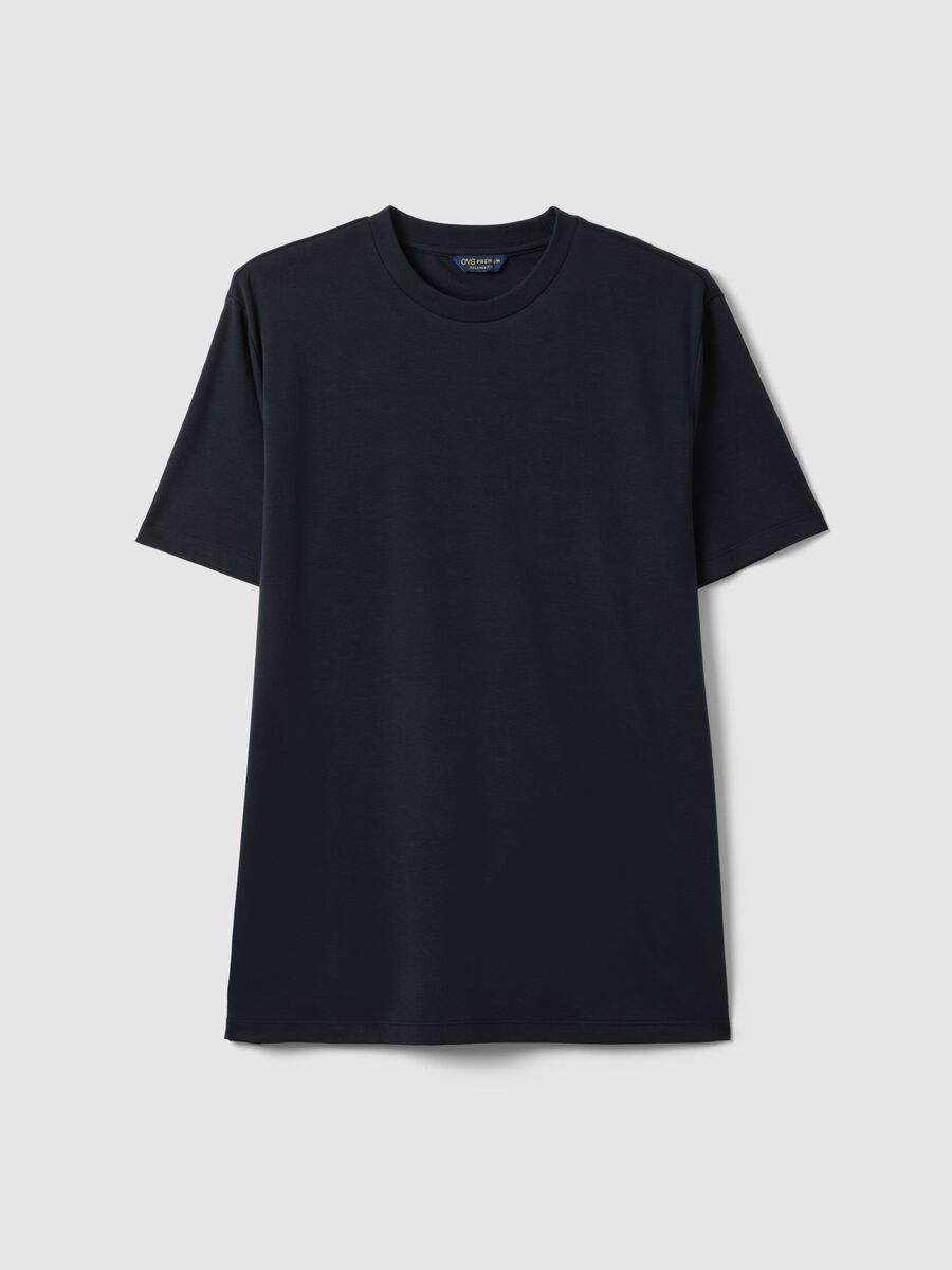 Black Cotton Crew Neck T-shirt, Regular Fit_4