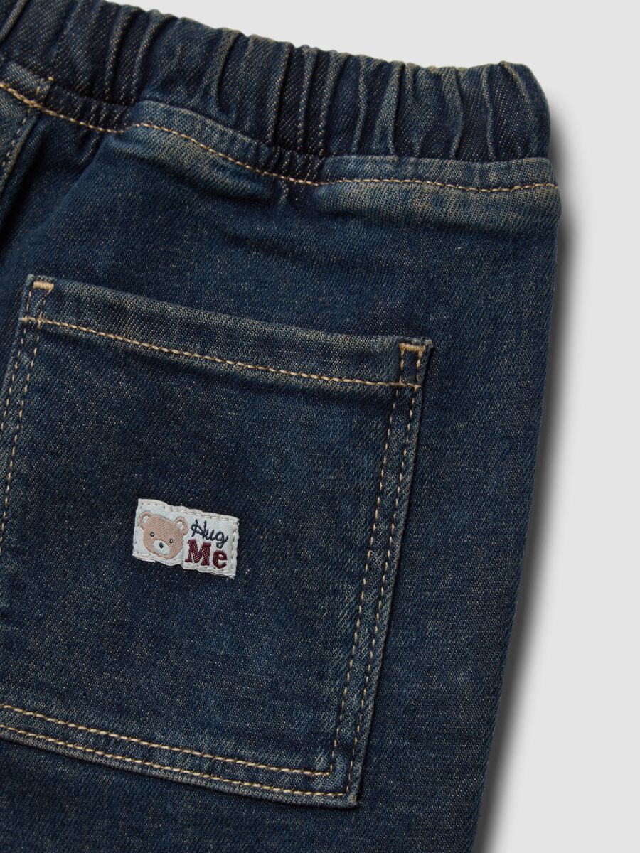 Blue stretch cotton balloon-fit trousers_3