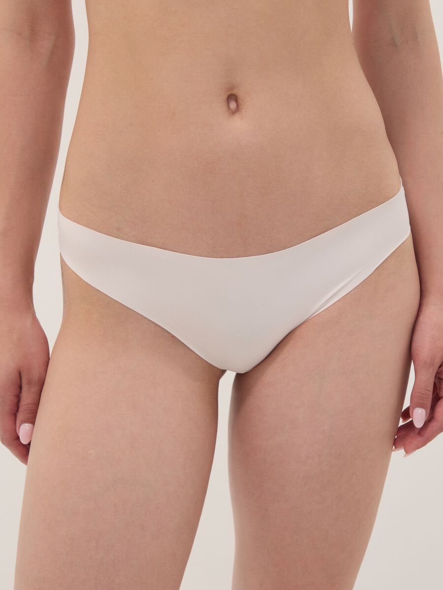Pink stretch-fabric briefs with regular waist_1