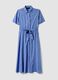 Blue pure viscose dress with regular fit and belt_4