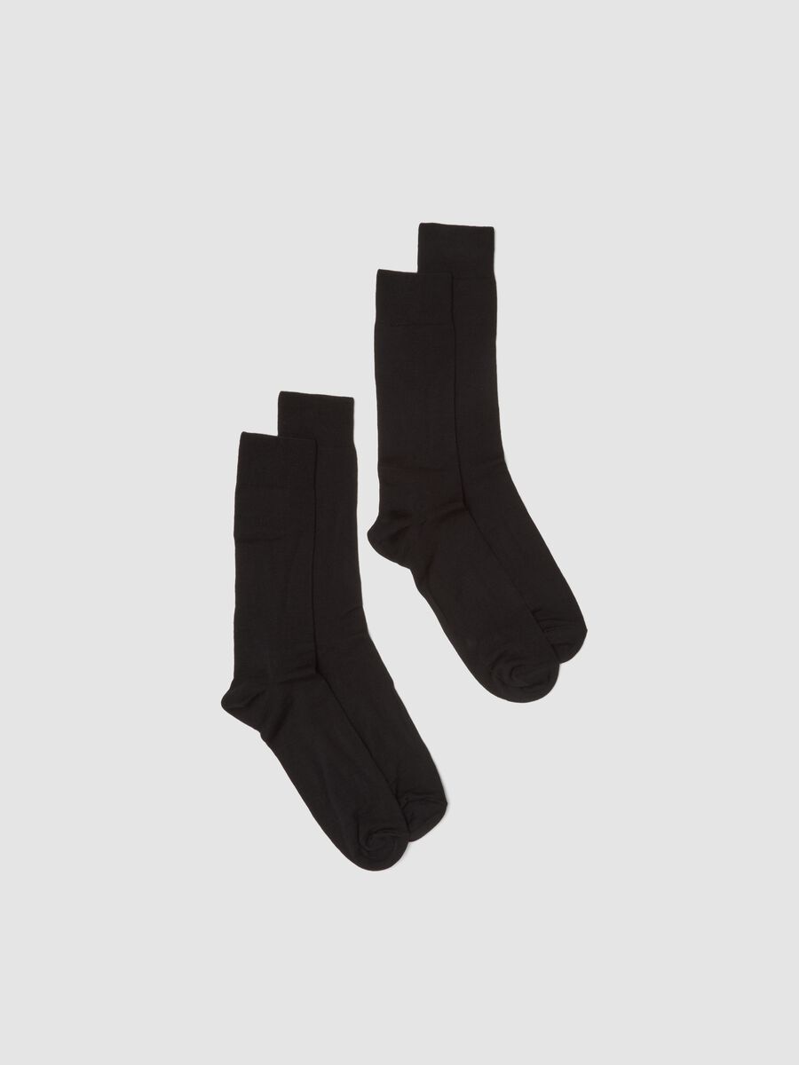 2-pack of black ankle socks in stretch fabric_0
