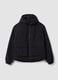 Black padded hooded jacket with zip, oversized fit_4