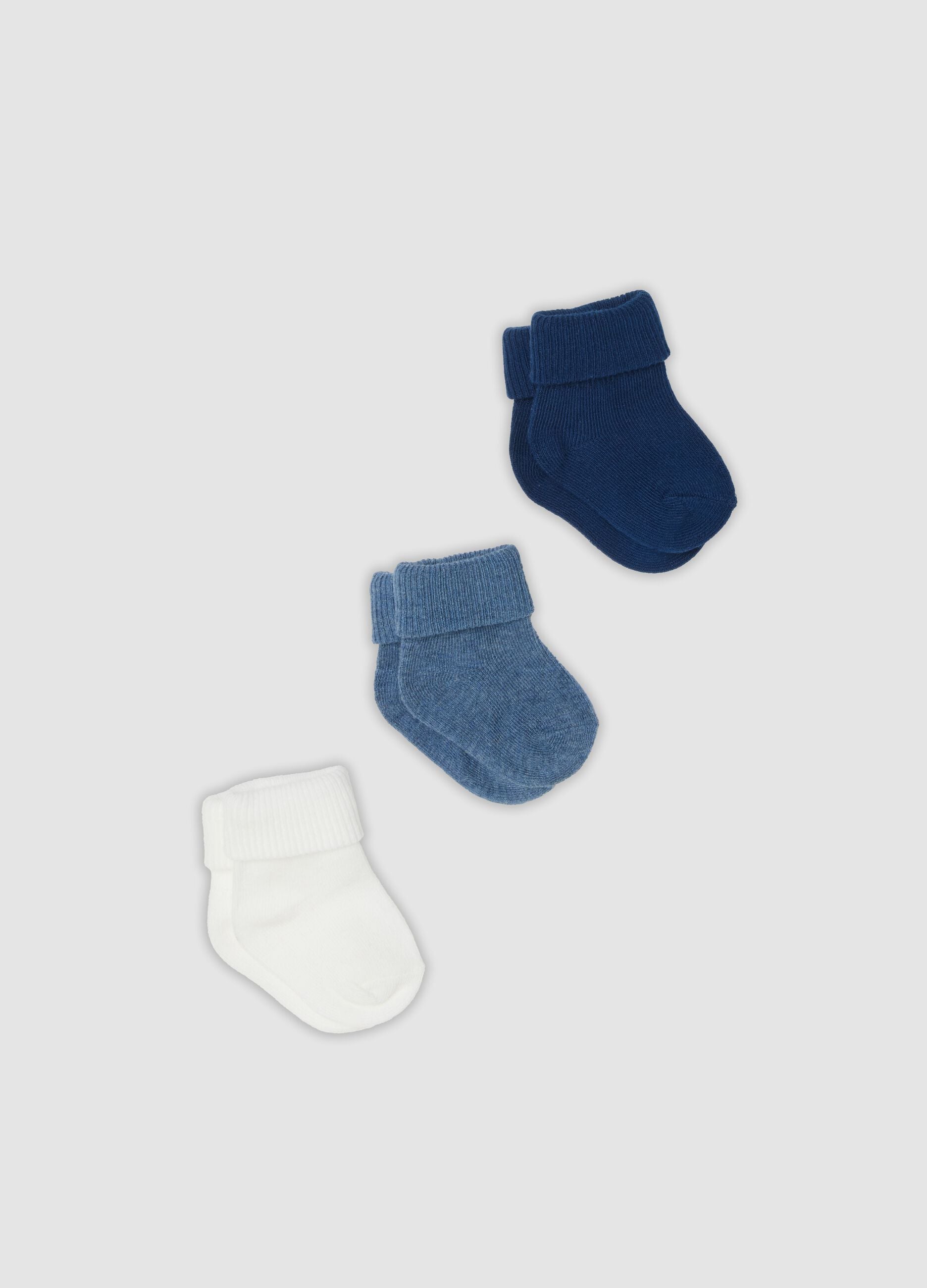 3-pack of multicolour short socks in organic cotton blend for babies and toddlers