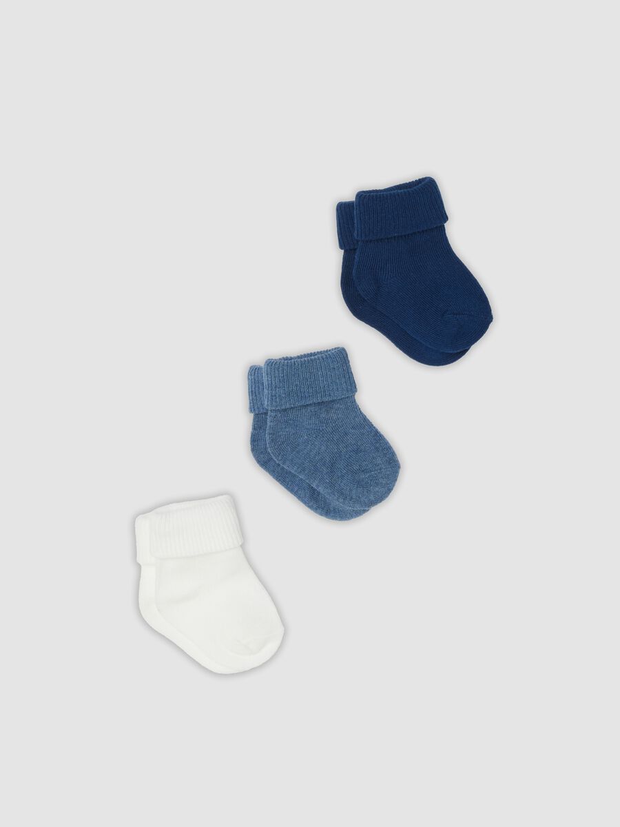 3-pack of multicolour short socks in organic cotton blend for babies and toddlers_0