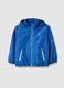 Blue mix regular fit jacket with hood for kids_3