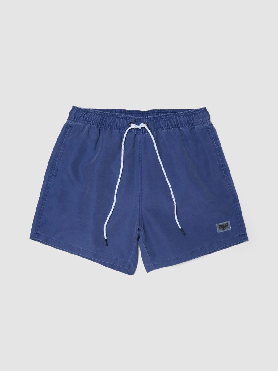 Navy blue swim boxer shorts with drawstring_4