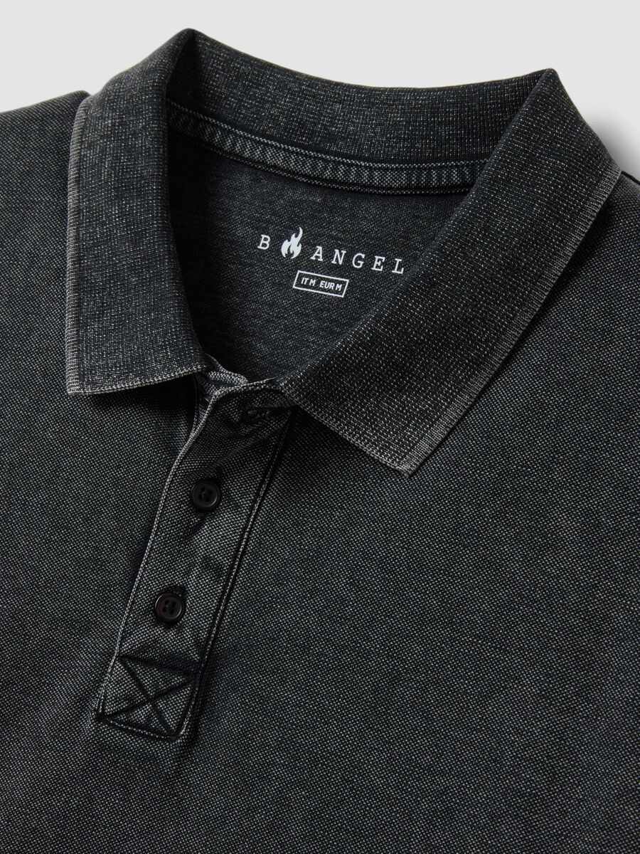 Black pure cotton regular fit short sleeve polo_5
