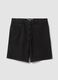 Black denim bermuda shorts in a cotton blend, baggy fit_5