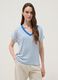 Blue striped stretch viscose T-shirt_0