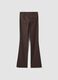 Brown flared trousers in stretch viscose with pinstripe pattern_5
