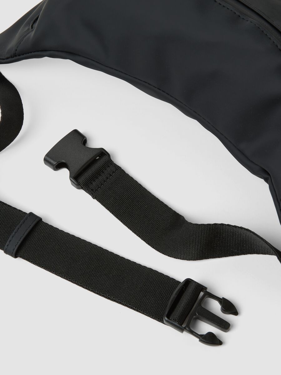 Marsupio nero con cintura regolabile e zip_1
