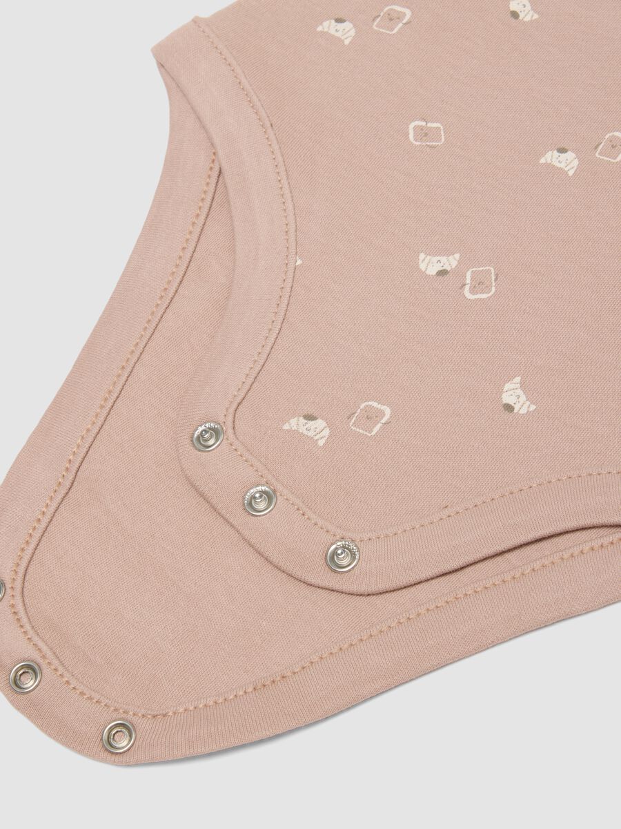 Tripack di body rosa e beige in cotone organico a maniche corte per neonati e bimbi_3