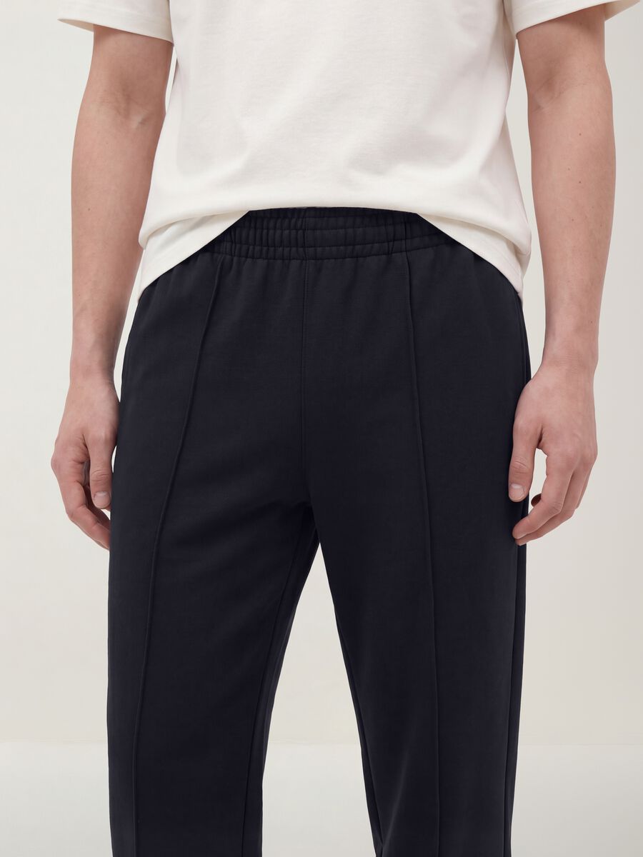 Navy blue relaxed-fit stretch joggers_4