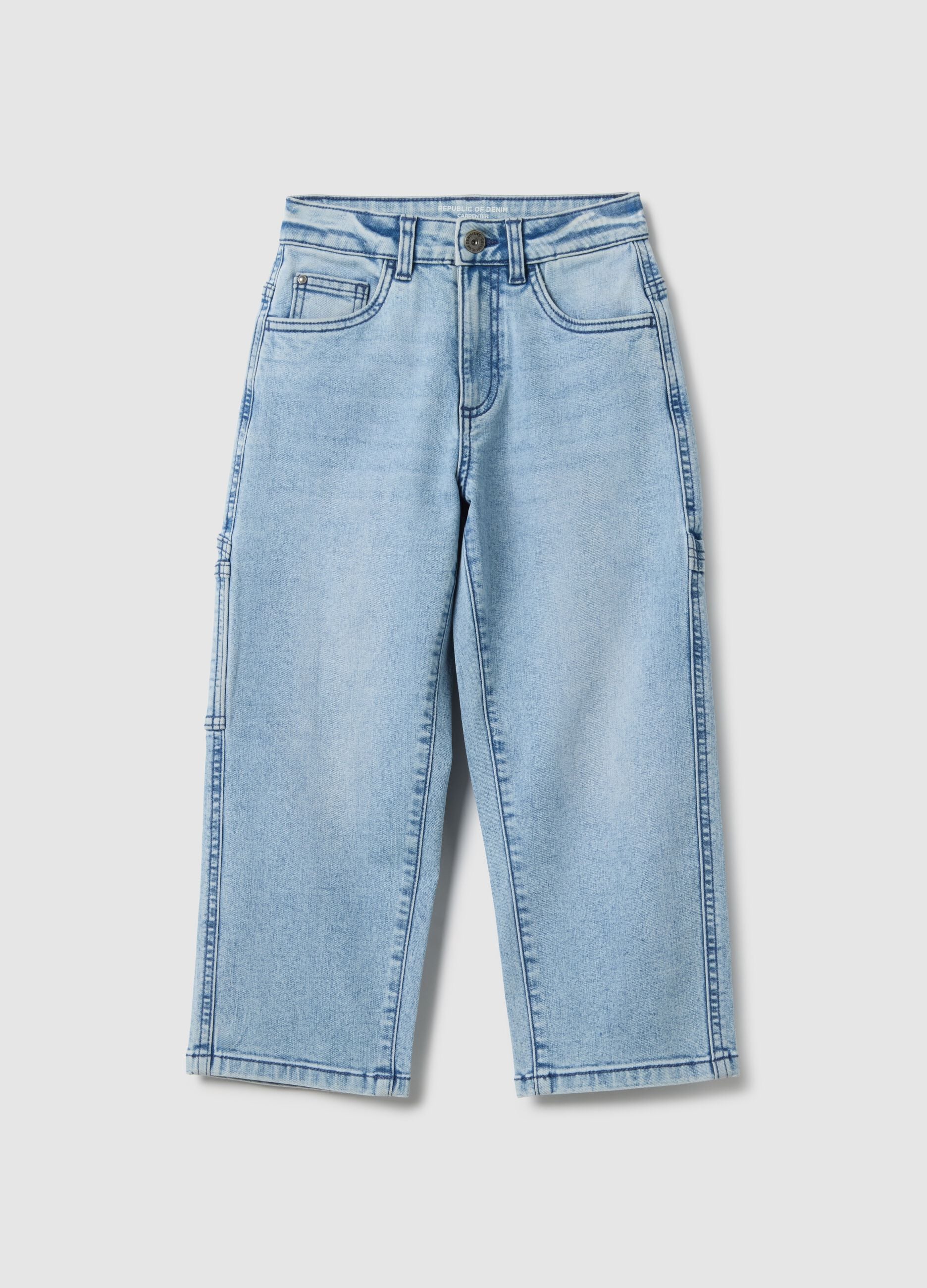 Regular fit blue denim jeans for kids