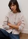 Beige crew-neck cardigan in stretchy wool and alpaca, regular fit_0