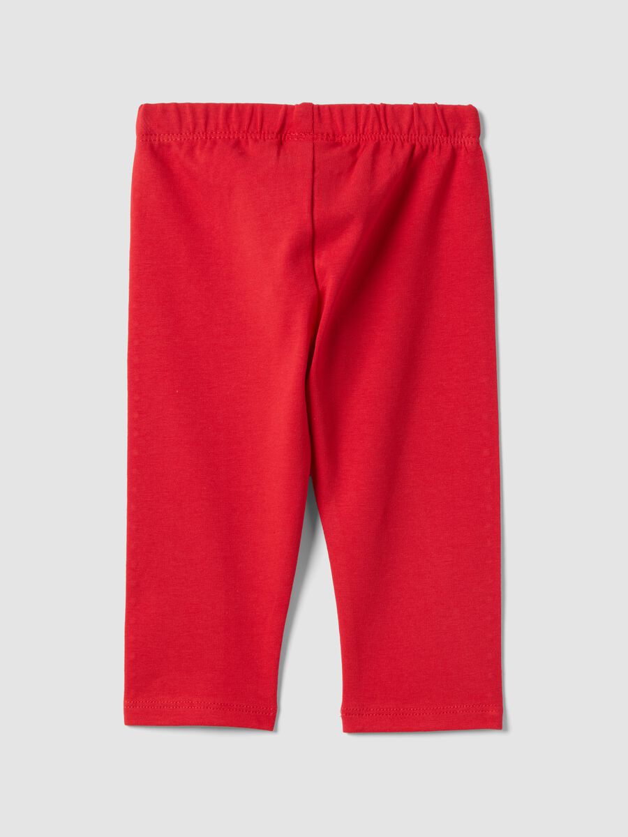 Leggings in cotone elasticizzato rossi da bimba slim fit_1