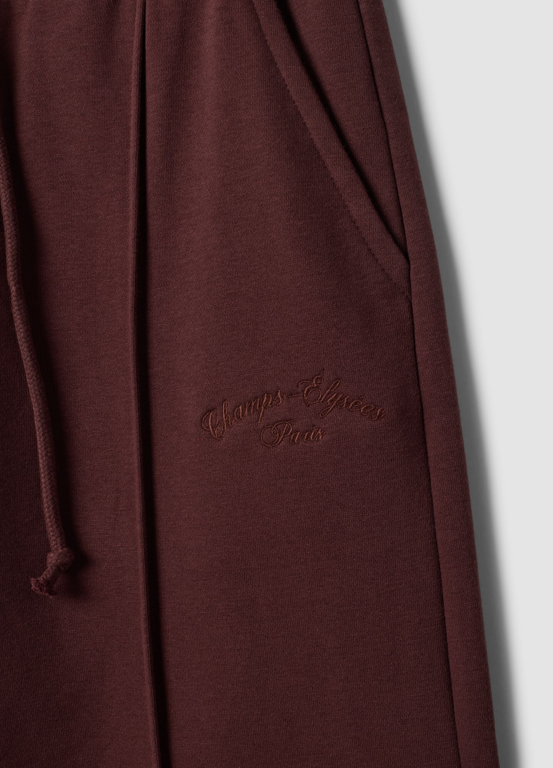 Brown cotton-blend straight-fit joggers