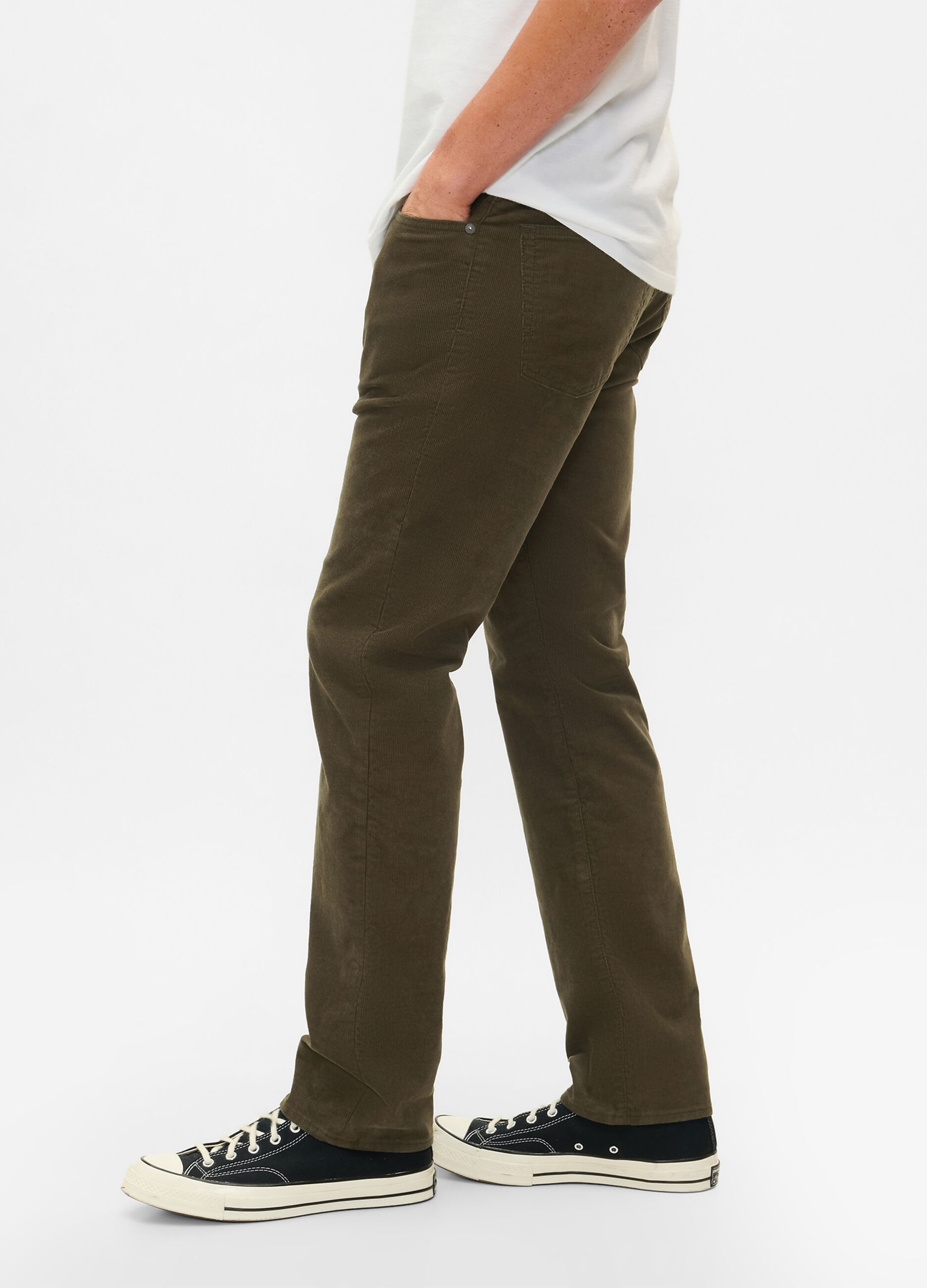 Straight-fit trousers in stretch corduroy