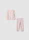 Pigiama rosa da neonata in puro cotone regular fit con stampe_0