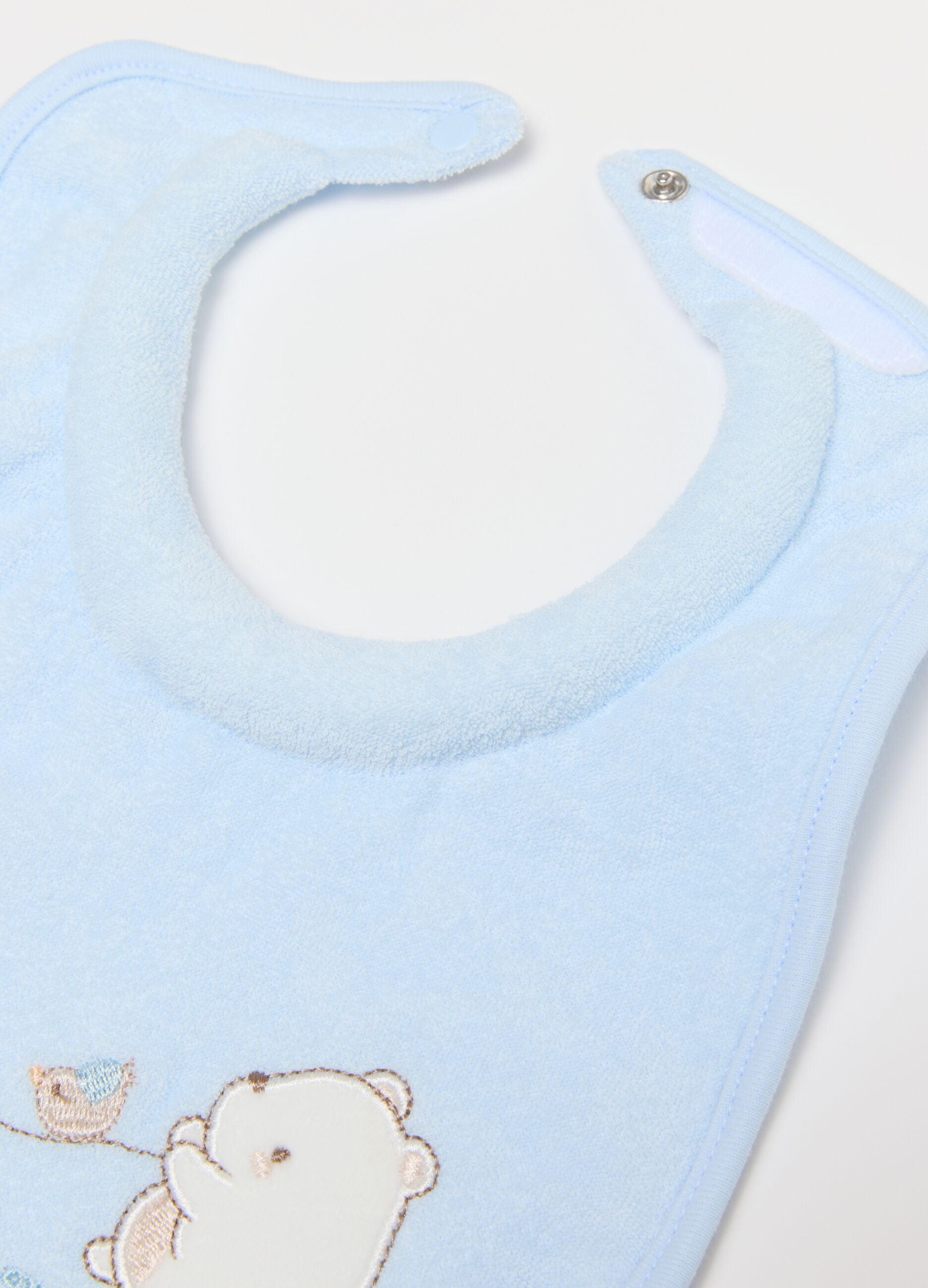 Pack of two blue pure cotton regular fit bibs for infants
