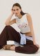White regular-fit stretch cotton tank top with prints_0