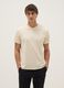 Beige short-sleeved pure cotton regular fit T-shirt_0