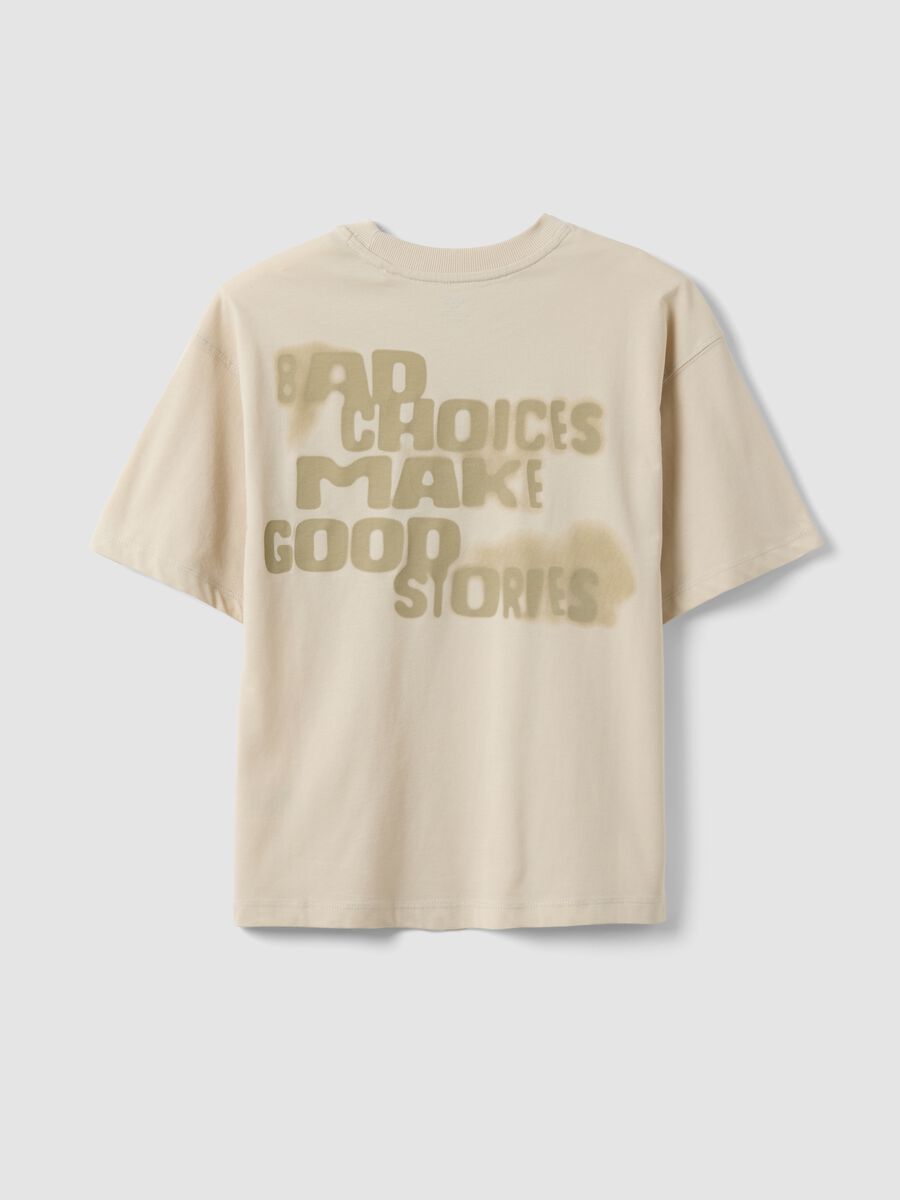 T-shirt in puro cotone beige oversize per ragazzi_4