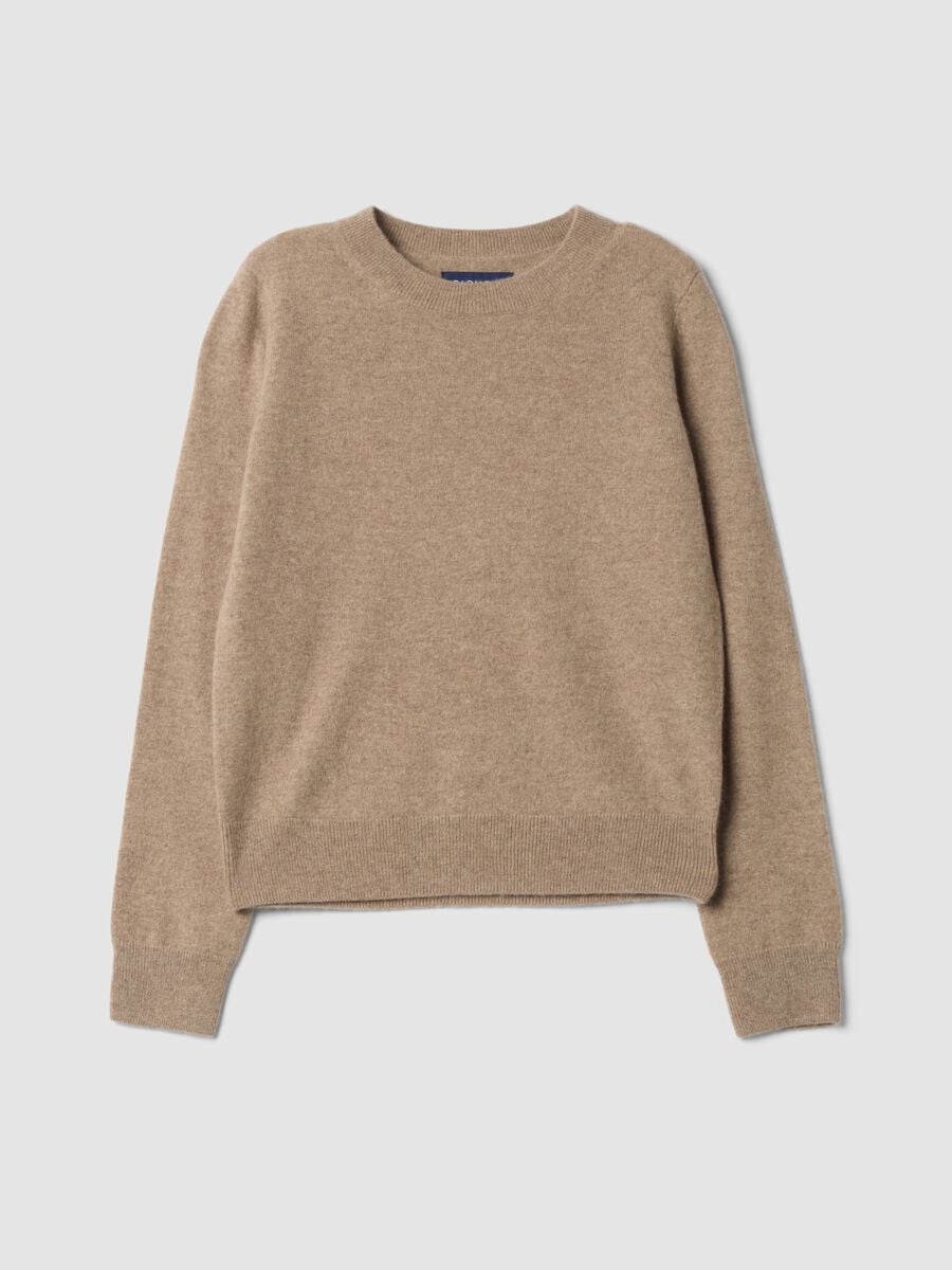 Beige pure cashmere crew-neck jumper_4