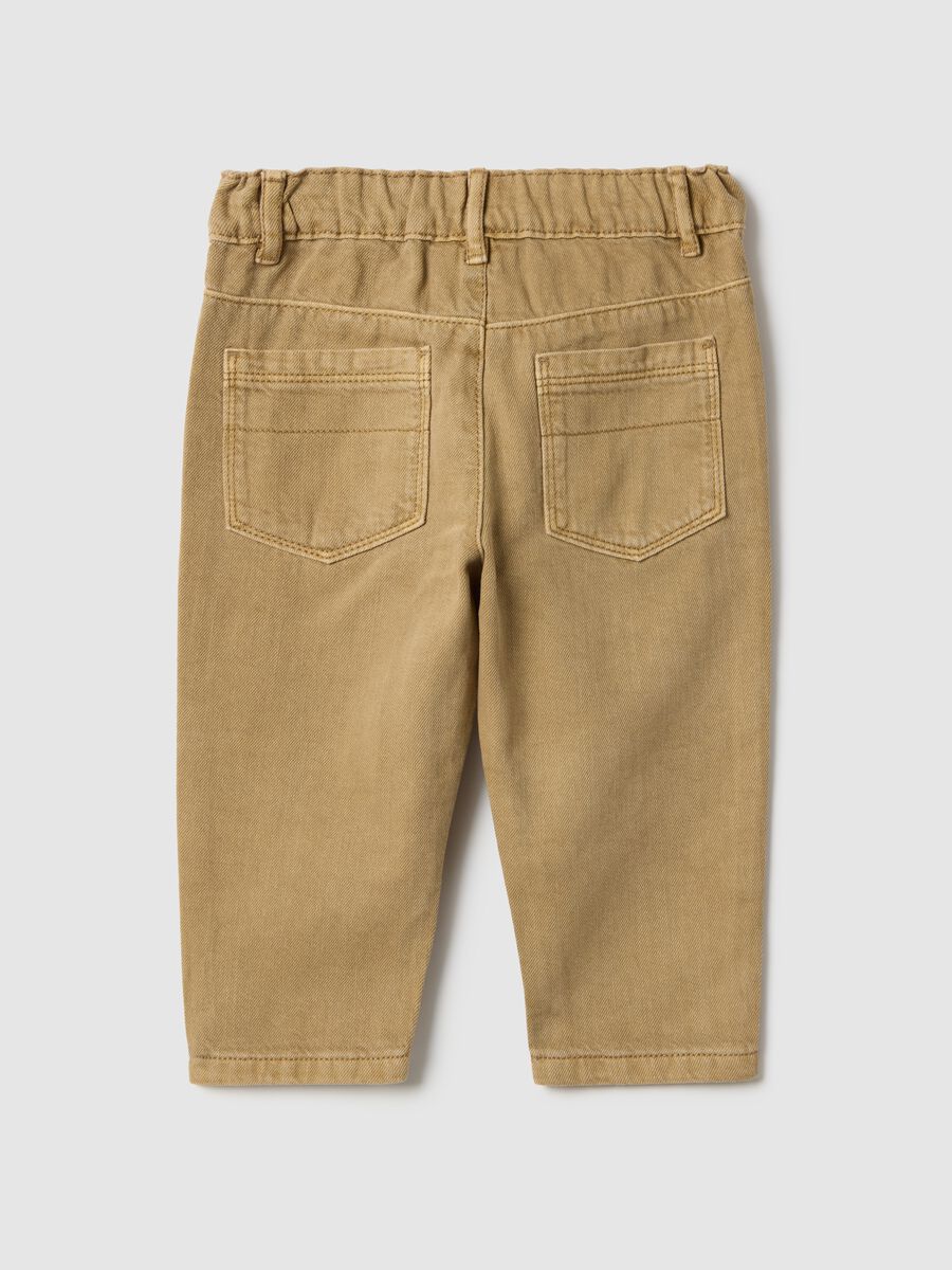 Pantaloni in puro cotone beige regular fit per bimbo_1