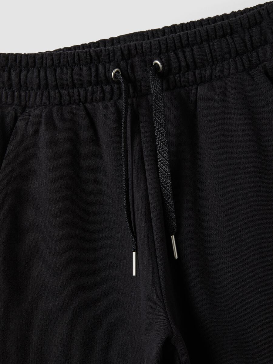Pantaloni jogger neri in puro cotone organico regular fit per ragazza_2