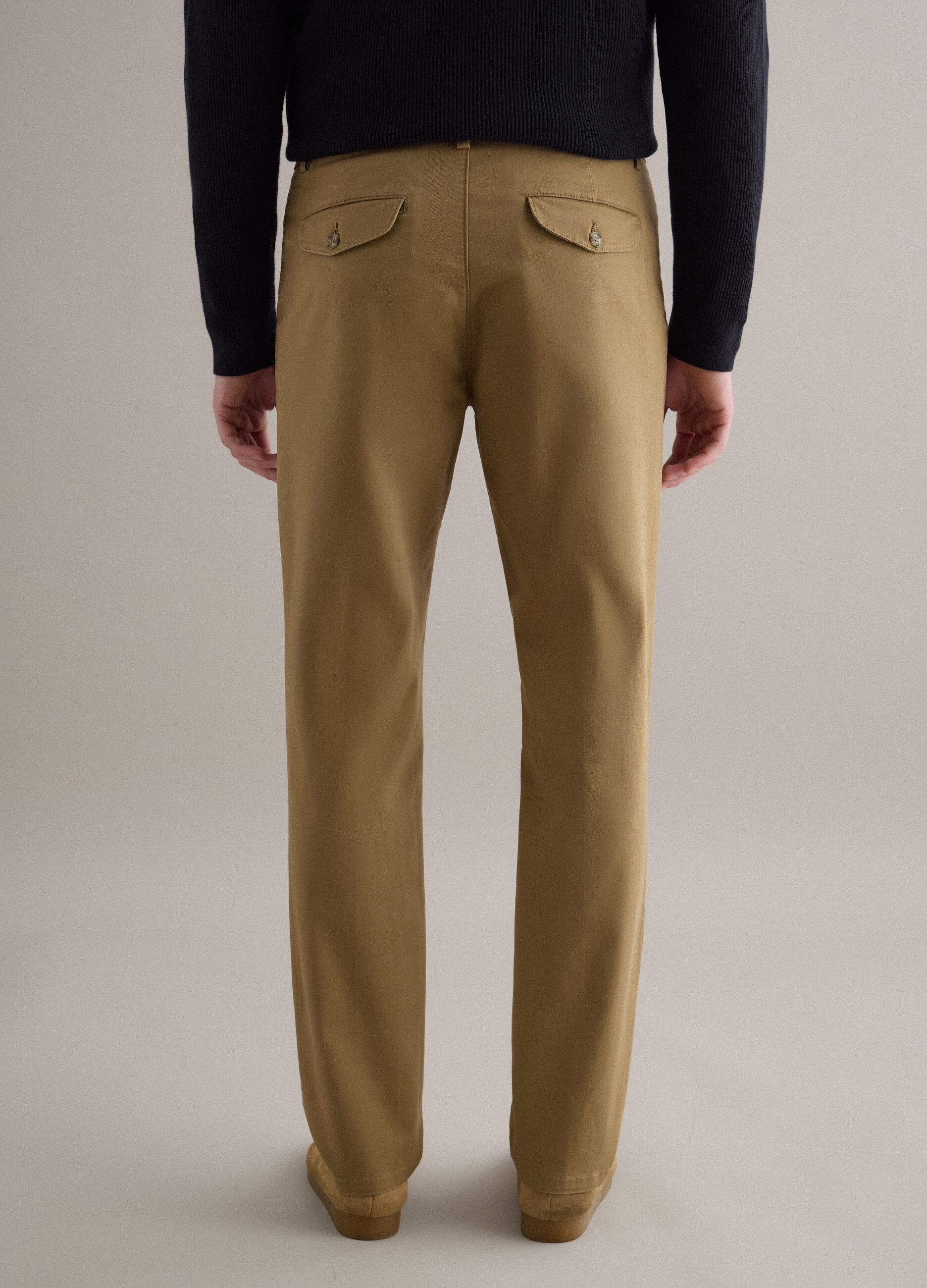 Pantaloni chino marrone in cotone elasticizzato slim fit