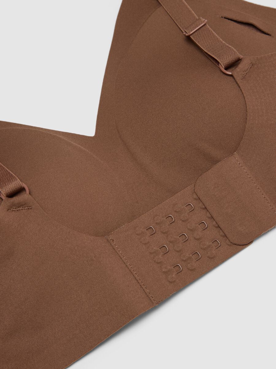 Brown Seamless Bra with Removable Padding_5