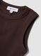 Brown cotton-stretch cropped tank top_5