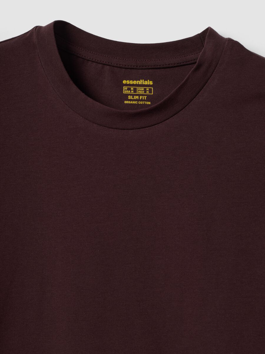 Brown organic cotton slim-fit short-sleeve T-shirt_2