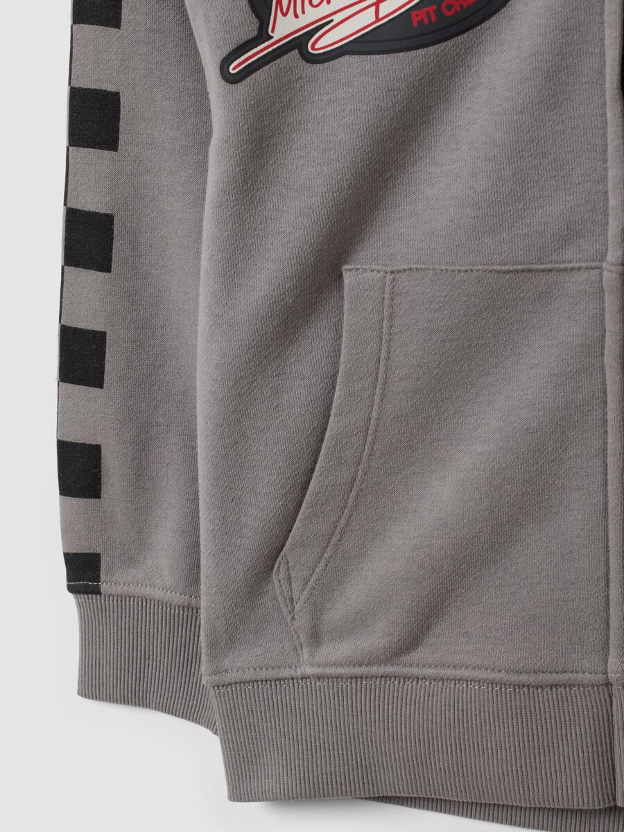 Grey cotton-blend hoodie with Mickey prints for boys_3