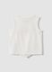 White organic cotton tank top with front tie detail_1