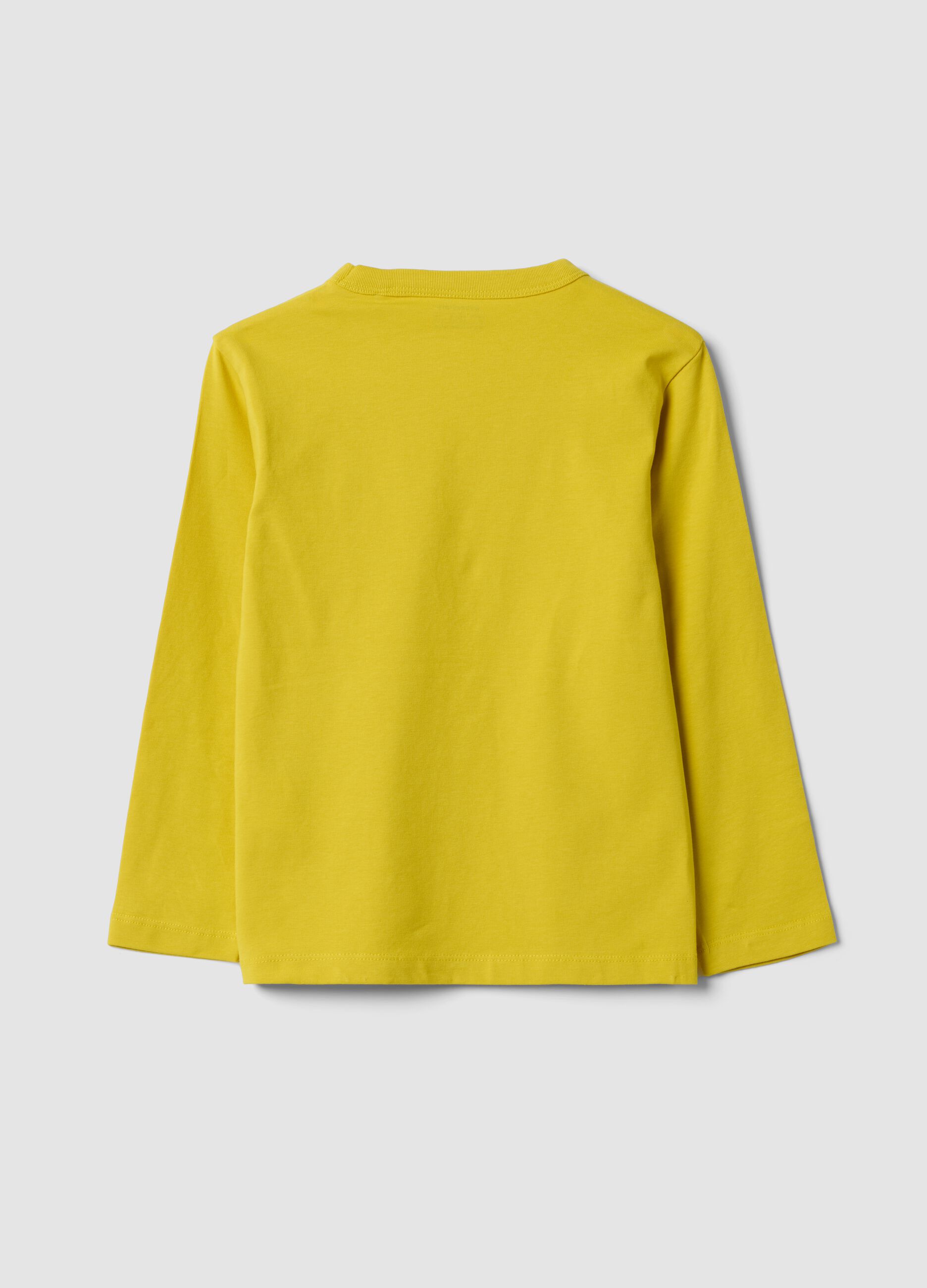 Yellow long-sleeve organic cotton T-shirt