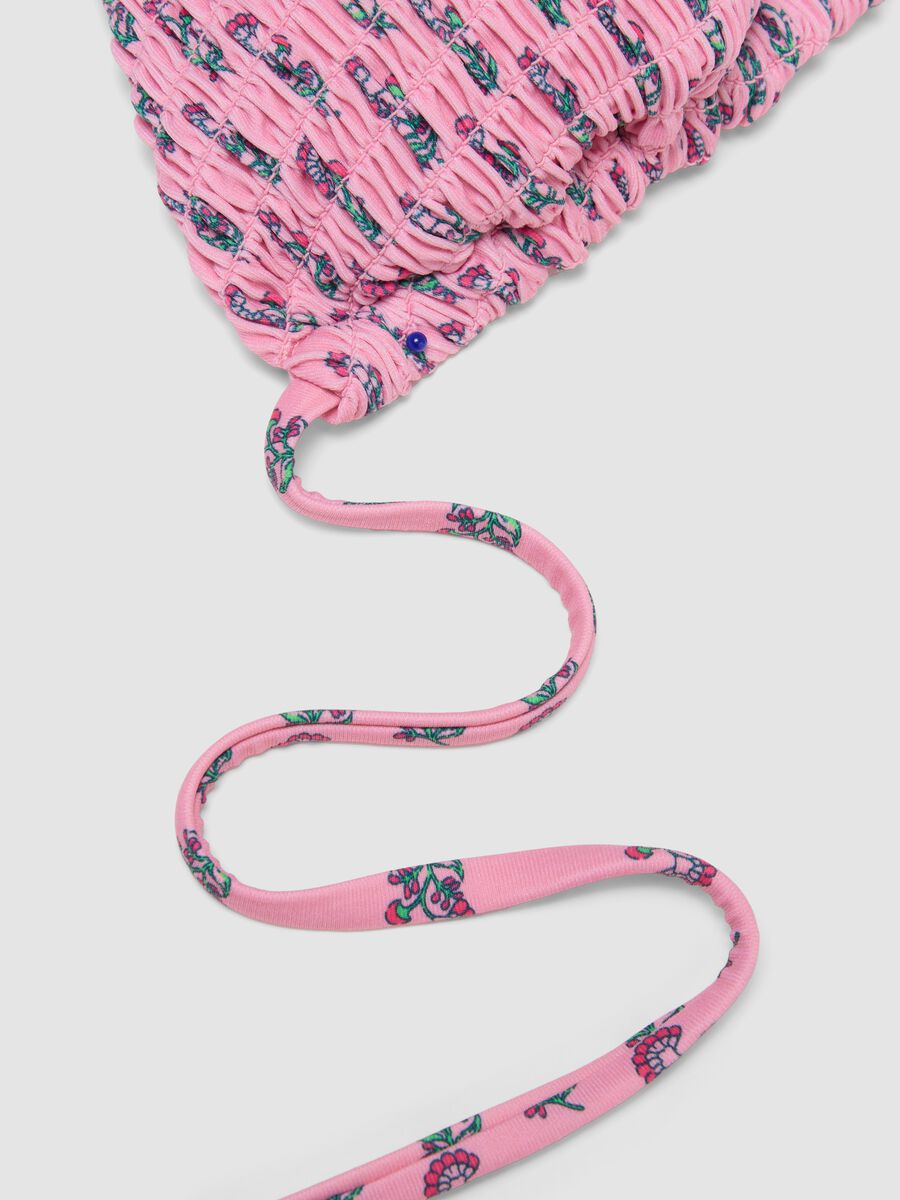 Pink triangle bikini top in stretch fabric_5