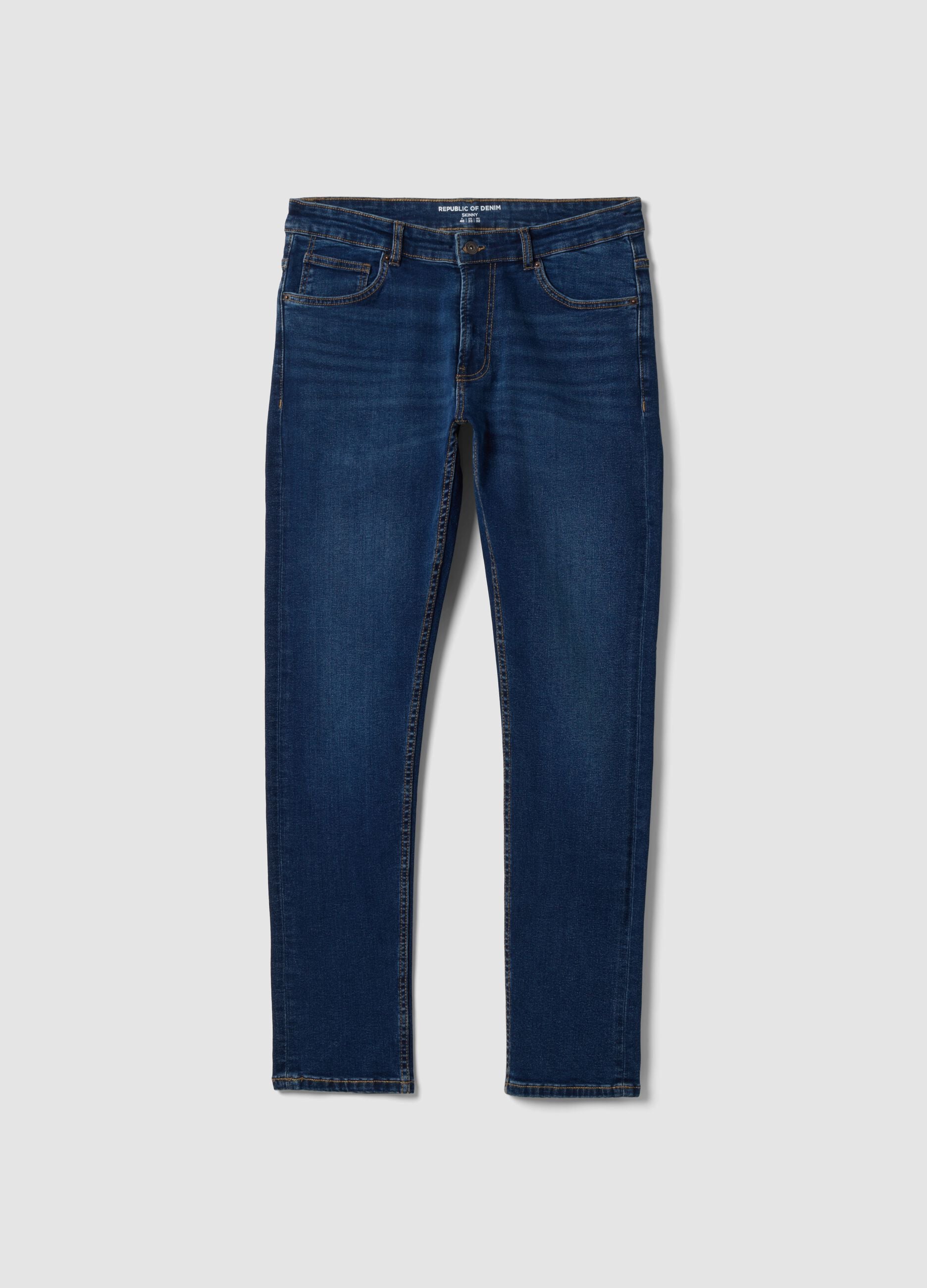 Blue stretch-cotton denim skinny-fit jeans