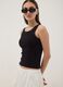 Blue stretch cotton tank top with studs_0