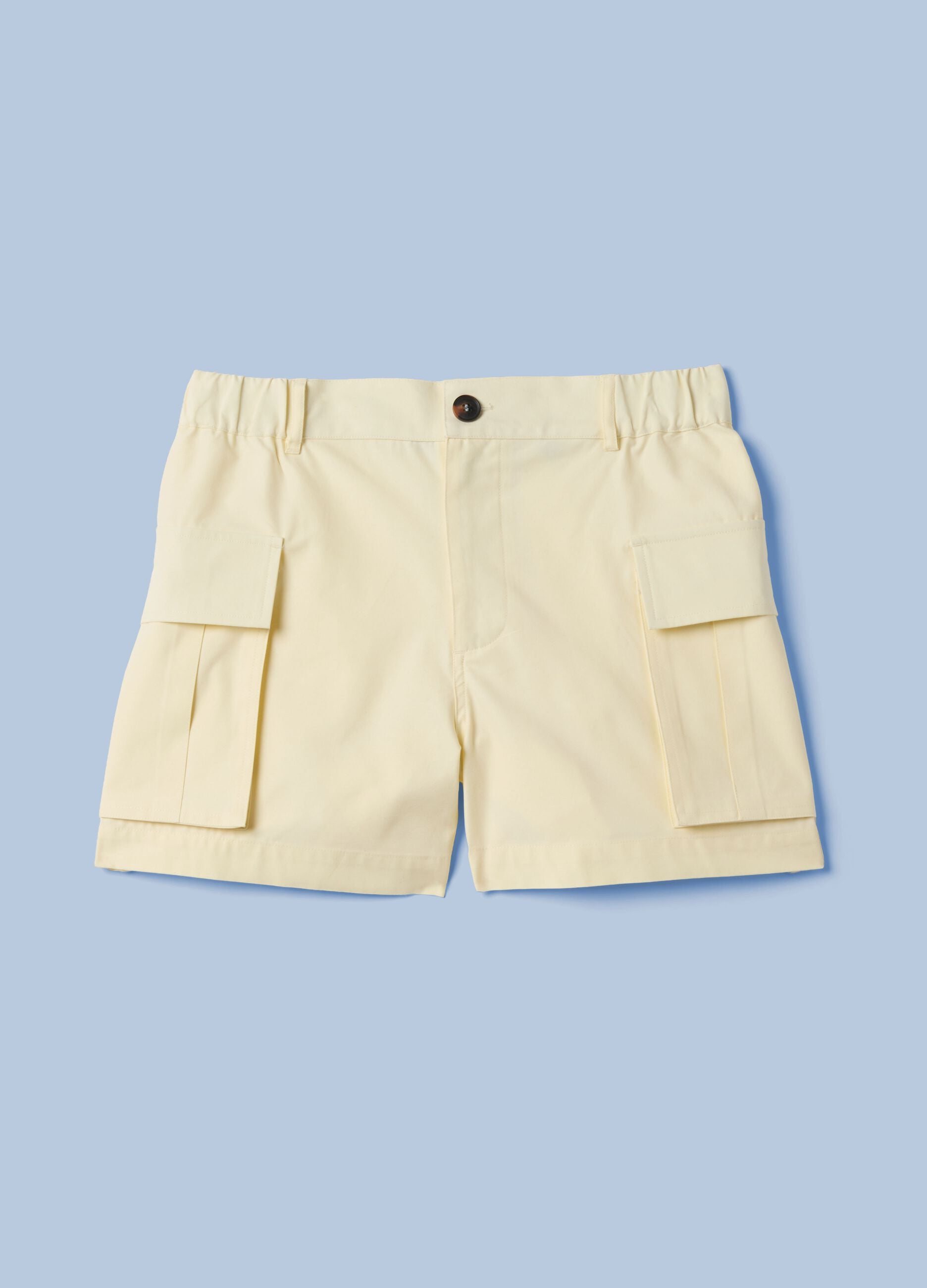 ALTAVIA SAILING yellow pure cotton cargo shorts with elasticated waistband
